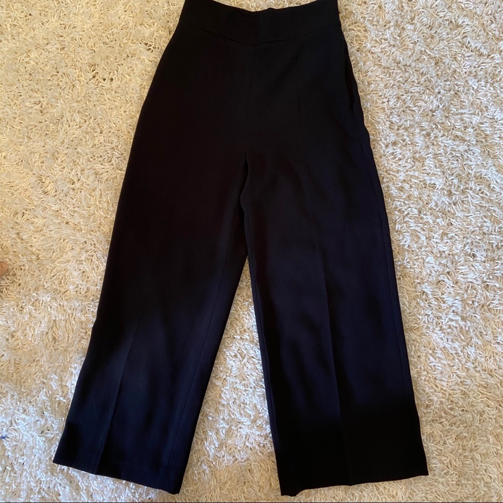 ZARA black cropped high-waisted pants